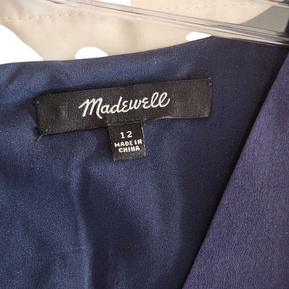 Madewell Silk Floral Mini Dress, button-front, tie-sleeve, retro-fit, size 12 - Picture 4 of 15